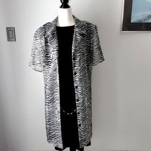 Vintage Sherri Martin--New York Woman dress with sheer zebra print duster